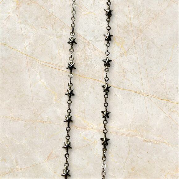 Rose Goldtone Elephant Pendant Necklace 28"  Bling Rhinestones Stars Boho Hippie - Picture 6 of 10